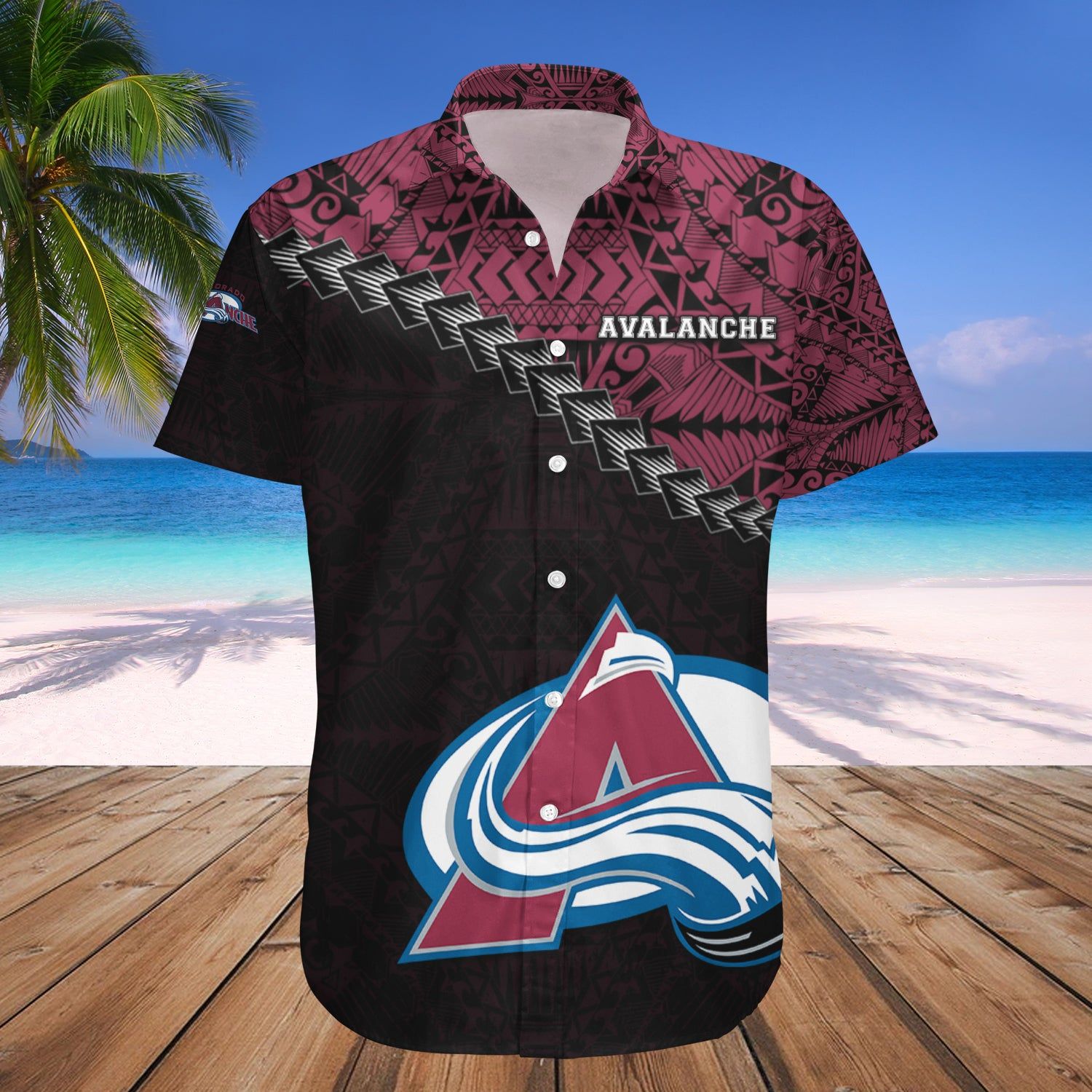 Colorado Avalanche Hawaii Shirt Grunge Polynesian Tattoo – Nhl