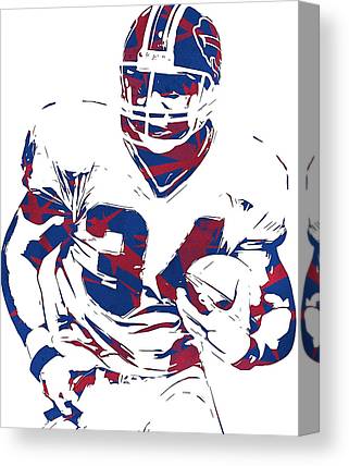 Thurman Thomas Buffalo Bills Sketch Art 1001 Joe Hamilton Canvas Print