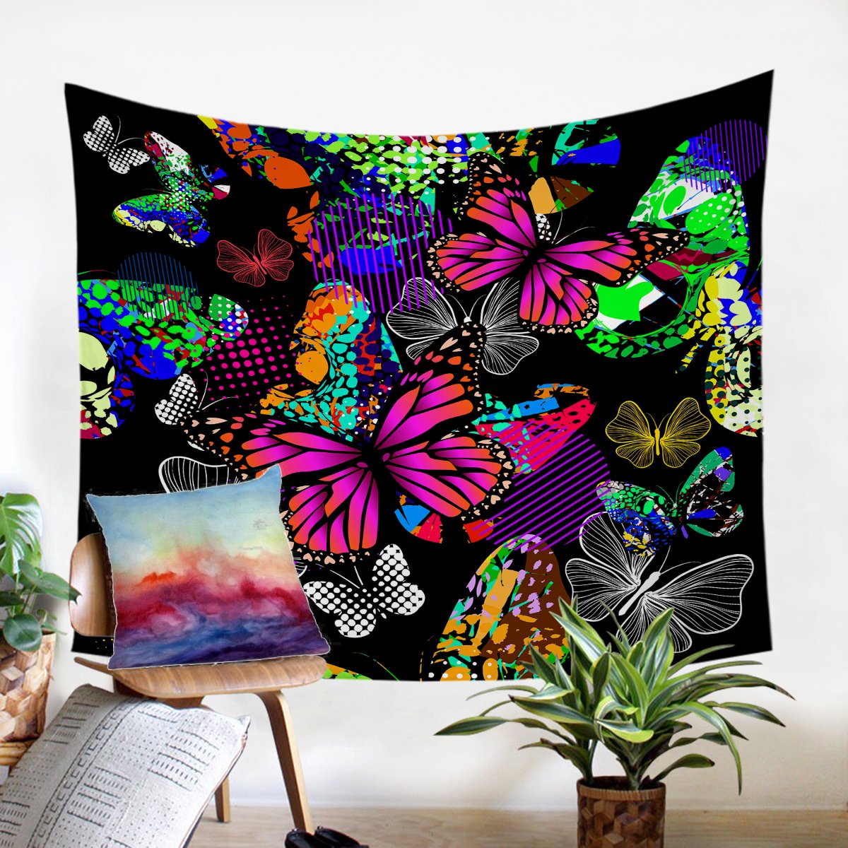 Hectic Butterflies SW2228 Round Rug