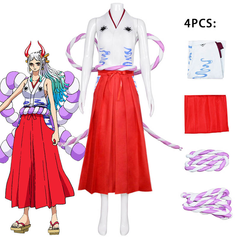 Anime One Piece Cosplay Yamato Costume Woman Kimono Outfits Halloween Carnival Party Performance Clothing Suit alx