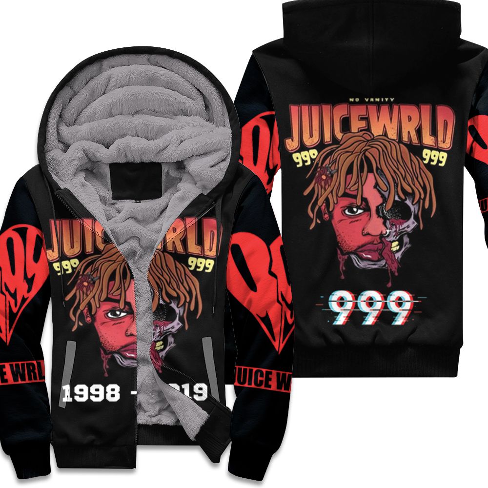 Juice wrld 999 pop half skull Fleece Hoodie - TattoosCafe