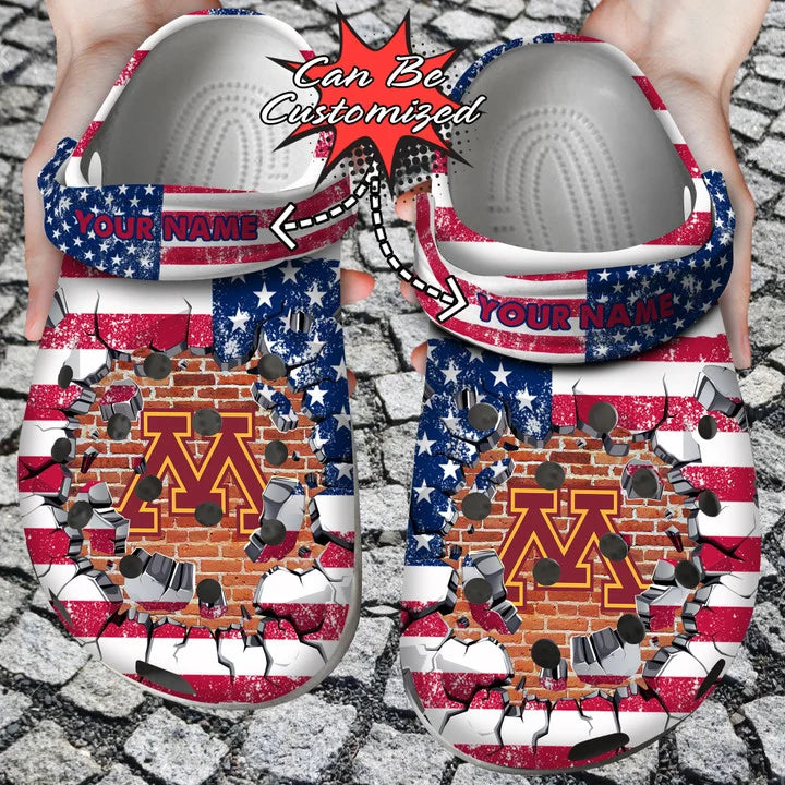 Sport Crocss – Personalized M.Golden Gophers University American Flag New Clog Shoes