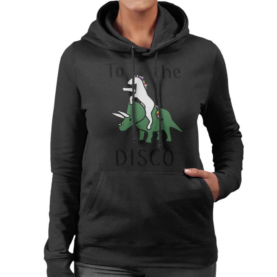 Unicorns Ride Dinosaurs To The Disco Women’s Hooded Sweatshirt