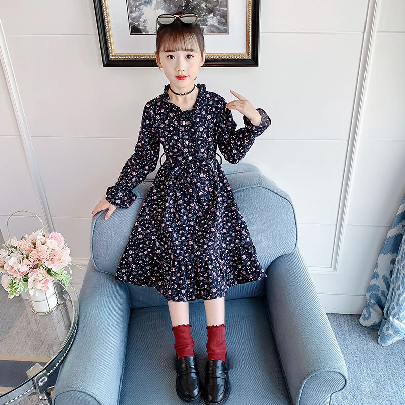 100% Cotton Girls Dress for Autumn Party and Wedding School Fashion Elegance Princess Dress 4 5 6 7 8 9 10 11 12Y Kids Clothing alx