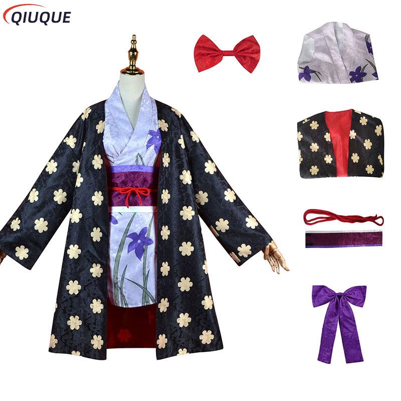 Anime One Piece Miss Allsunday Nico Robin Cosplay Costume Women Kimono Outfits Halloween Carnival Suit alx