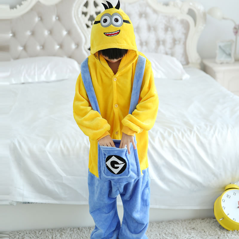 Boy Girl Cute Cartoon Animal Pajama Blue Pocket Costume Cosplay Clothing for Kids Children’s Day Jumpsuit alx