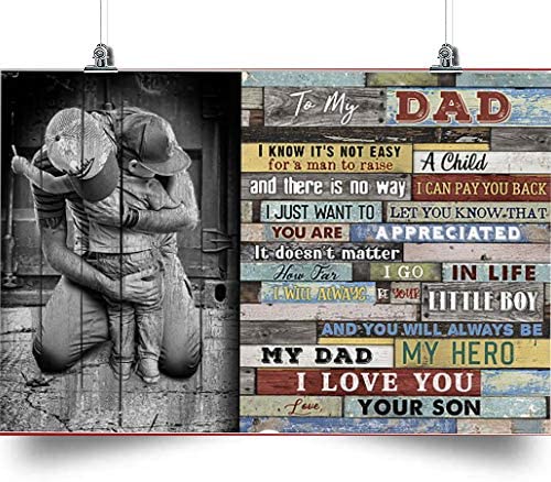 to My dad Horizontal Poster-I Love You-Son to Father-Home Decoration Poster, Wall Poster, Home and Room Decoration, Gifts for Father, Souvenirs.