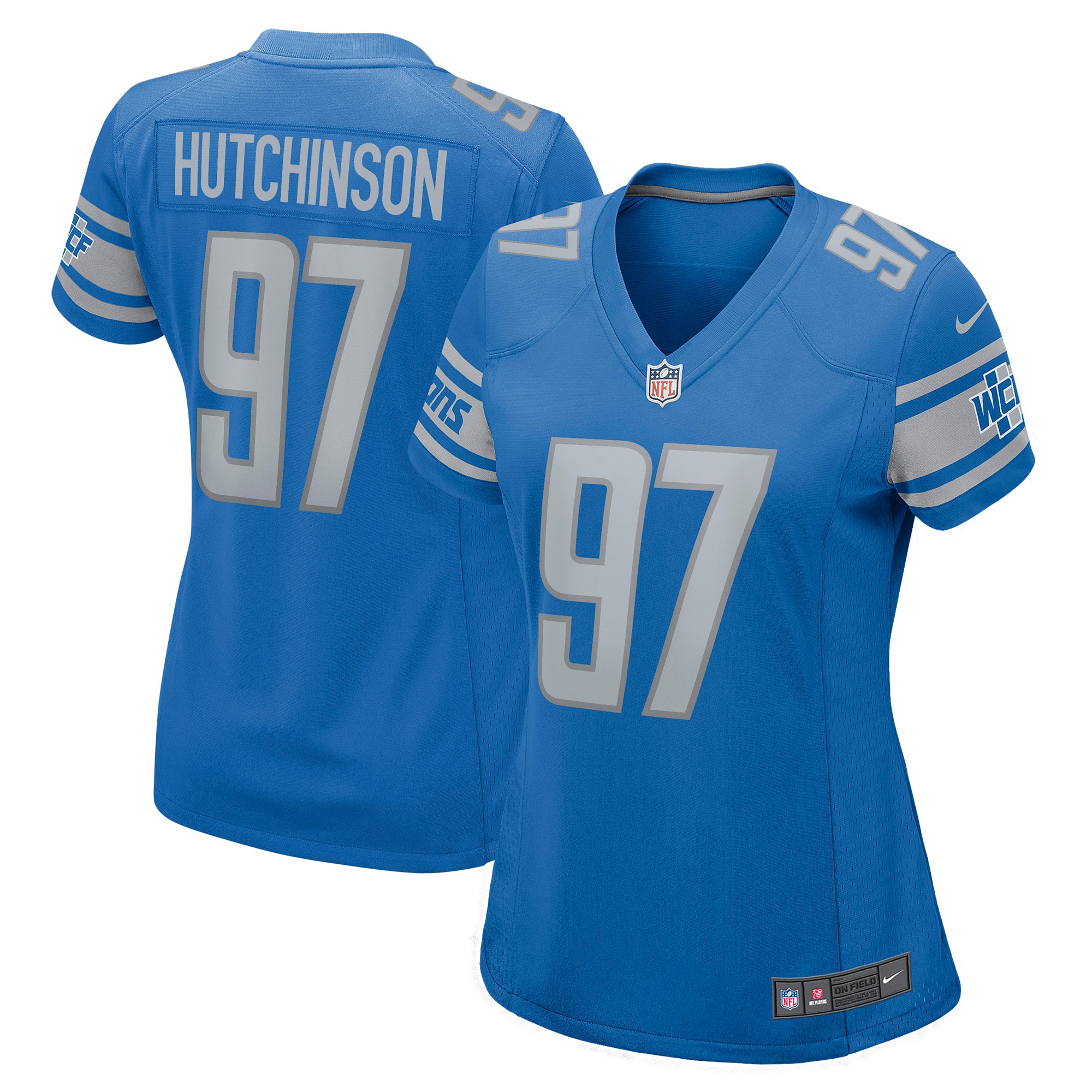 Aidan Hutchinson Detroit Lions Womens 2022 NFL Draft First Round Pick Game Jersey – Blue