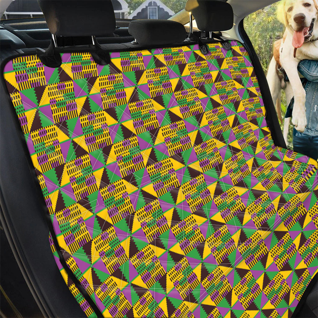 African Kente Pattern Print Pet Car Back Seat Cover