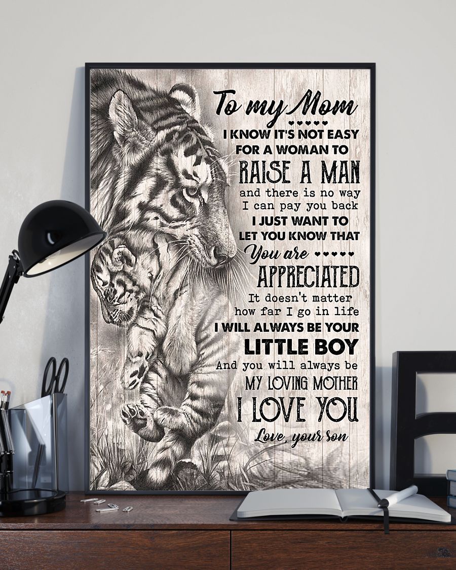 BeKingArt Family Tiger Son Gift For Mom You Are Appreciated Vertical Poster