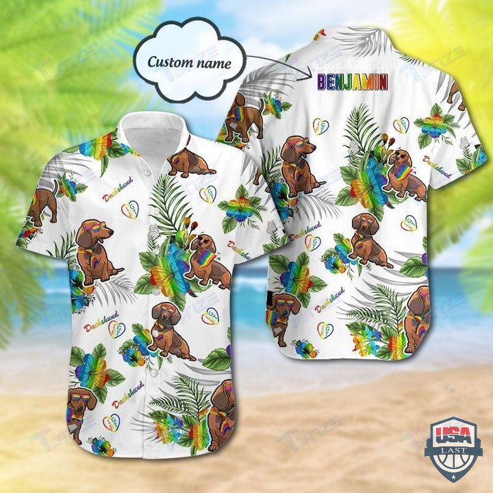 Personalized And Number Dachshund Lgbt All Over Printed Hawaii Shirt Size S Ha107884