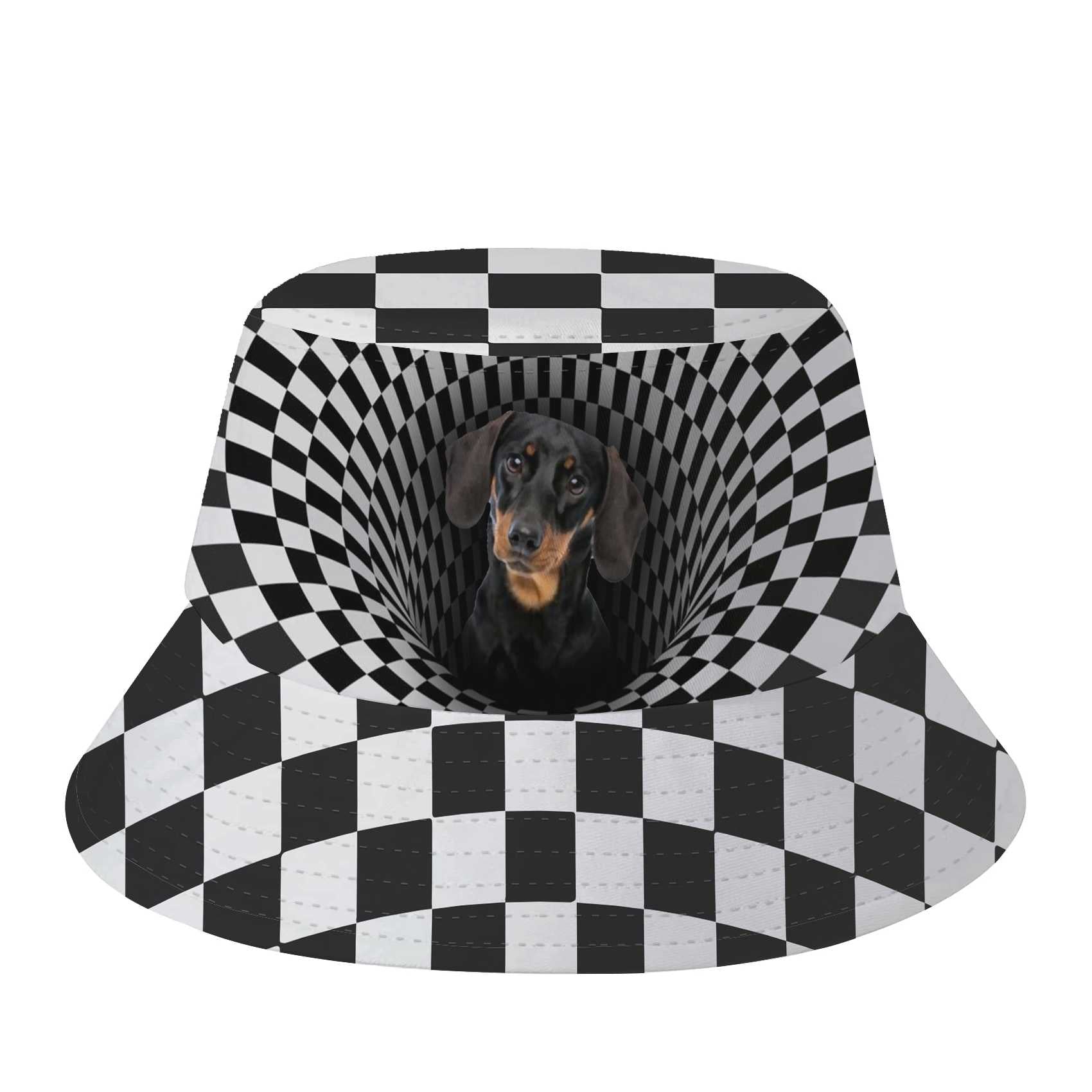 Dachshund 3D Hole Printed Bucket Hat, Cute Dachshund Dog Bucket Hat, Gift For Dachshund Lovers