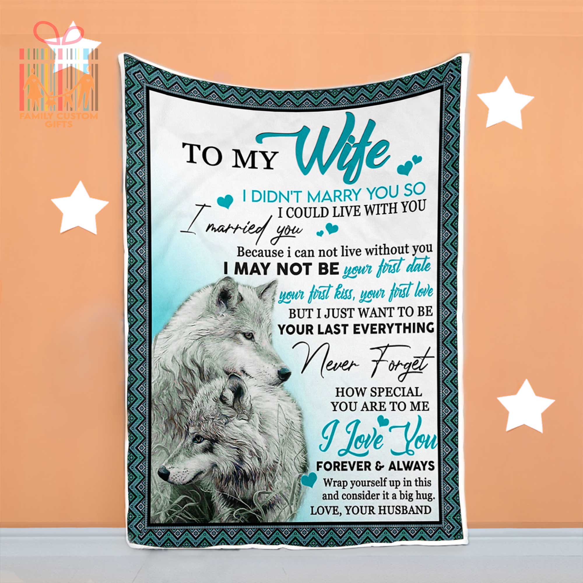 Custom Blankets To My Wife Blanket – Personalized Blanket Happy Birthday Wife – Gift for Wife – Fleece Blanket