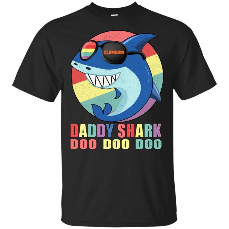 Clemson Tigers Daddy Shark Doo Doo Doo Funny T-Shirt Gift VA07