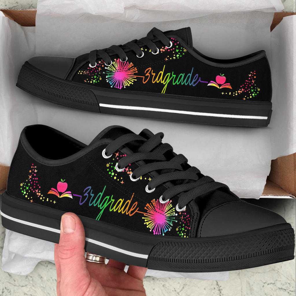 3Rd Grade Teacher Low Top Shoes Canvas Shoes School Shoes Dandelion Art Low Top