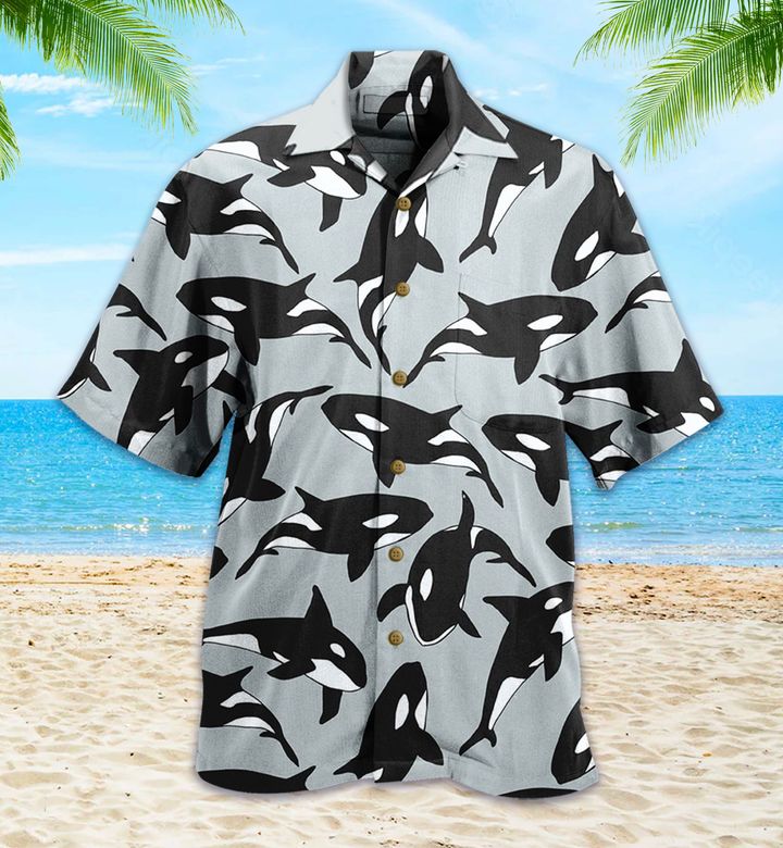 Orca Killer Whale Grey Hawaii Shirt Ha93362