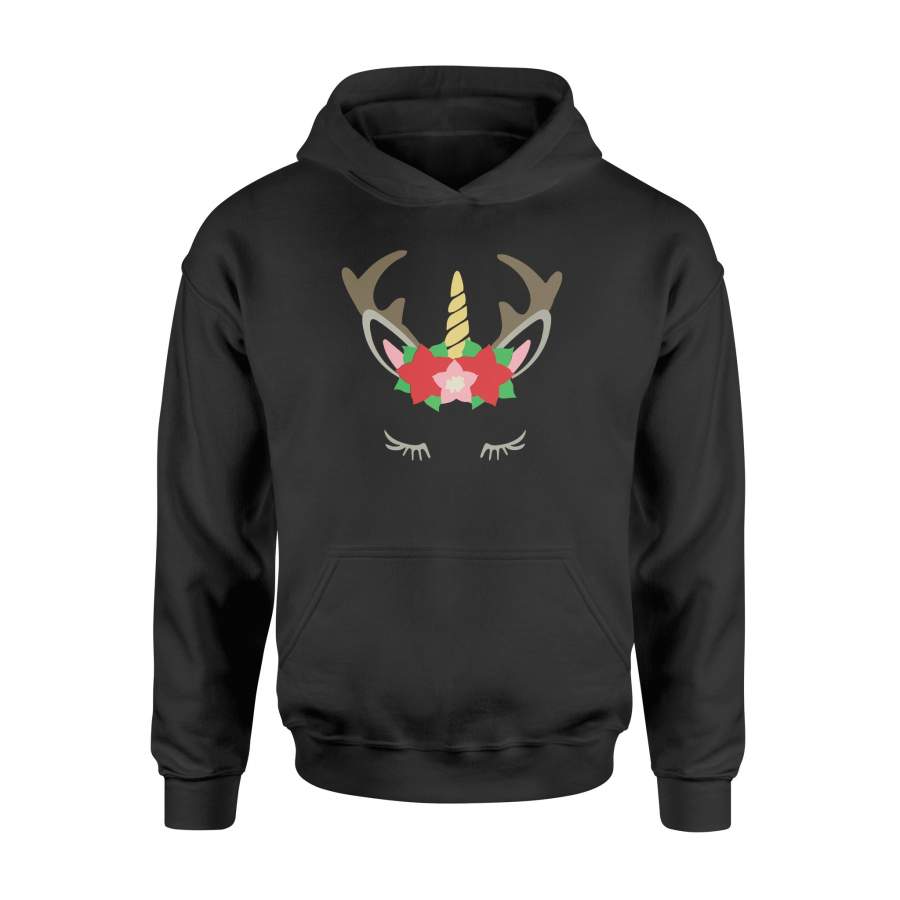 Kids Christmas Unicorn T-Shirt for Girls, Kids Christmas Shirts – Standard Hoodie