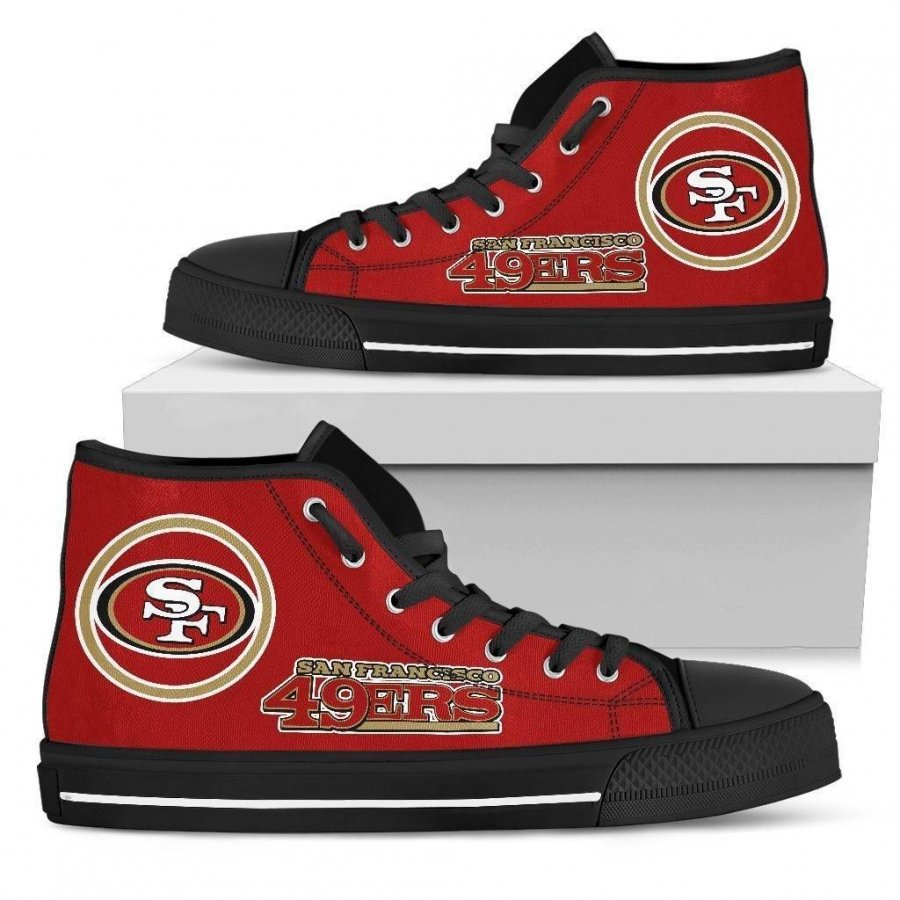 Circle Logo San Francisco 49ers High Top Shoes #808