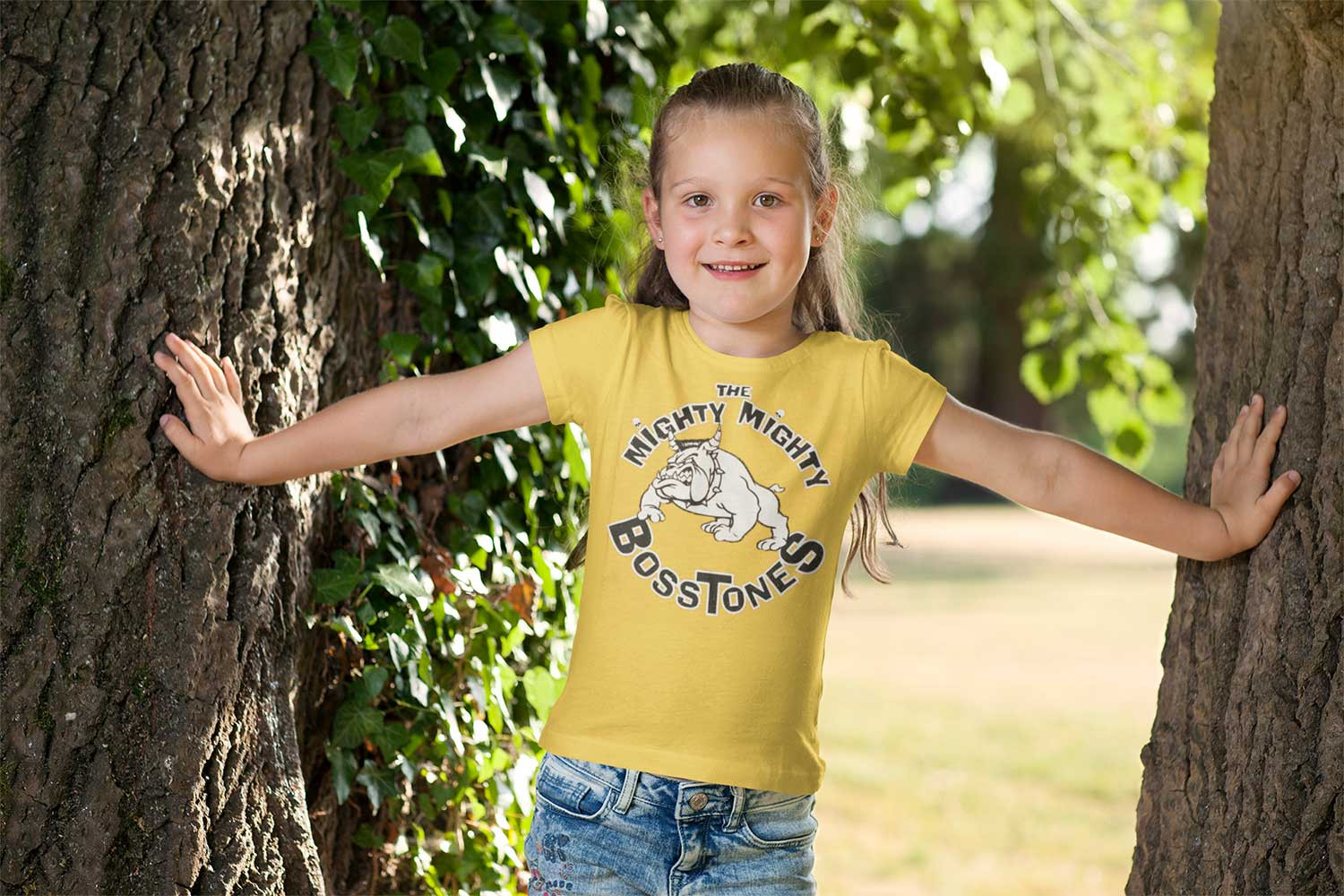 The Mighty Mighty Bosstones Merch Classic Bulldog Yellow Kids T-Shirt
