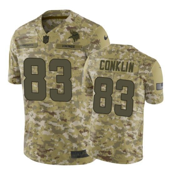 Tyler Conklin Jersey NFL Camo Minnesota Vikings