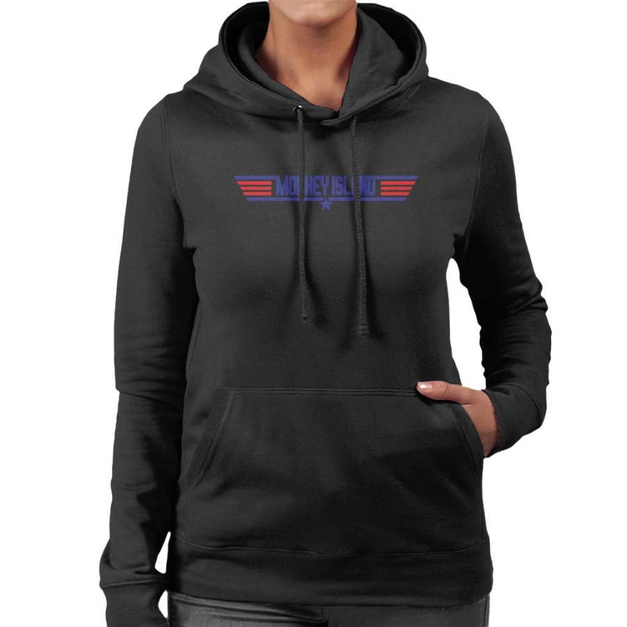 Monkey Island Guy Topgun Logo Women’s Hooded Sweatshirt