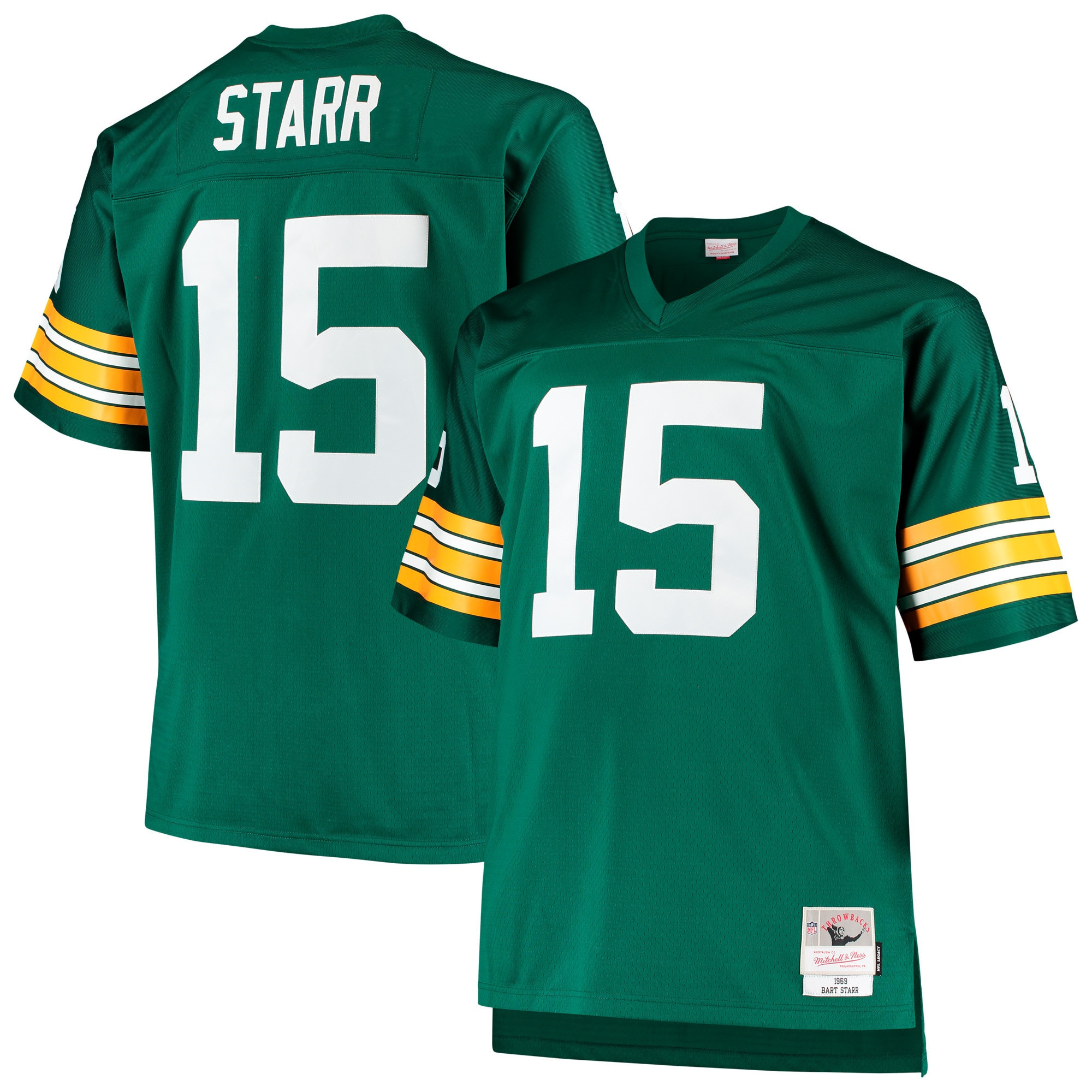 Bart Starr Green Bay Packers Mitchell & Ness Big & Tall 1968 Retired Player Replica Jersey – Green NFL