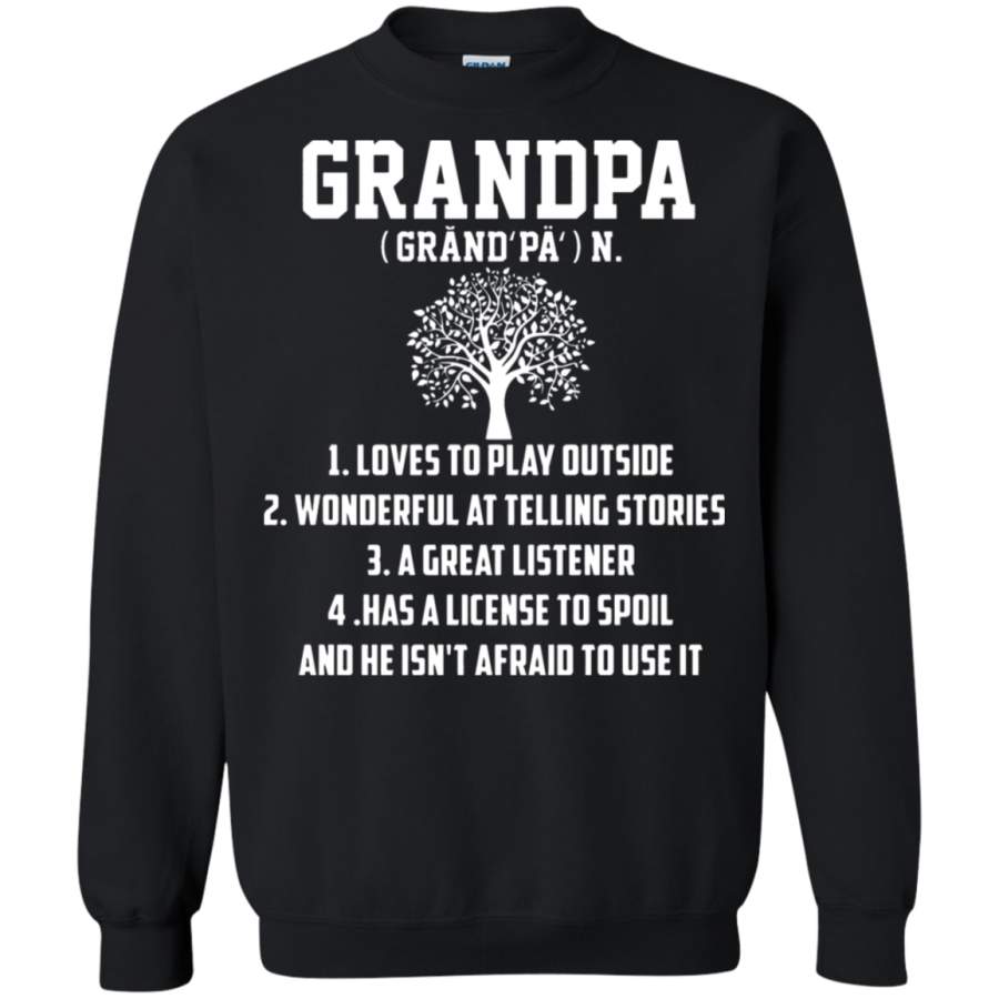 AGR Grandpa – Loves To Play Outside Definition Sweatshirt