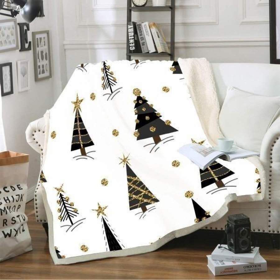 X-Mas Black Trees Blanket Christmas Decoration Ideas Christmas Gift Ideas