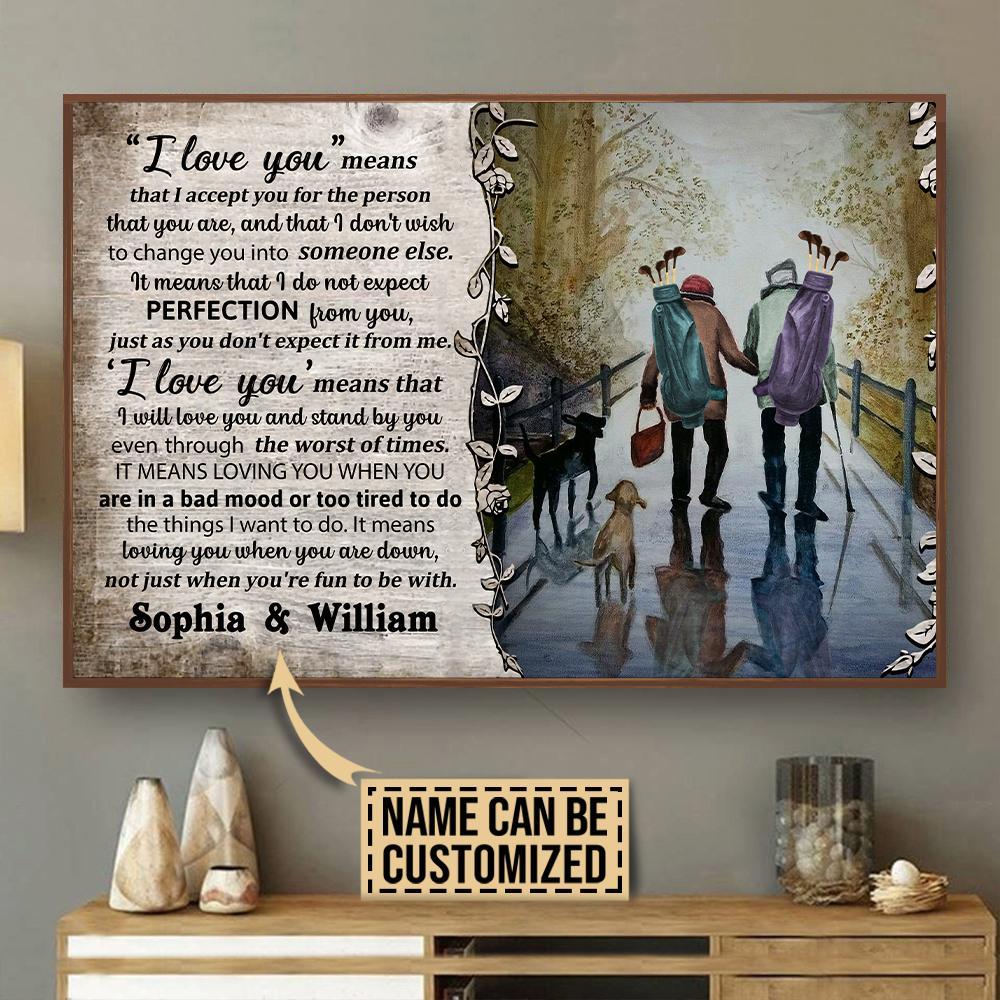 Aeticon Gifts Personalized Golf I Love You Canvas Mom Dad Gift Home Decor