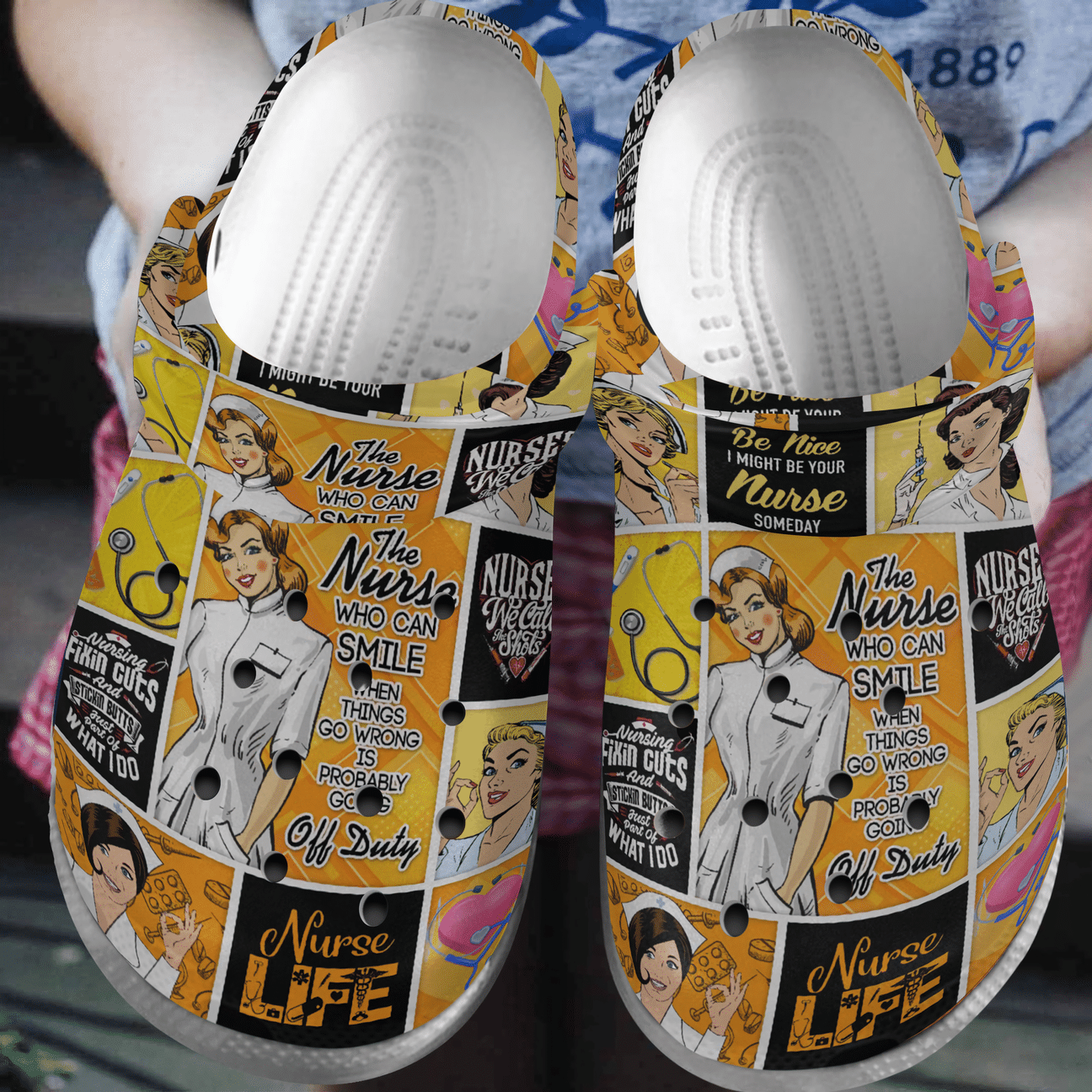 Nurse Personalize Clog, Custom Name, Text, Fashion Style For Women, Men, Kid, Print 3D Off Duty