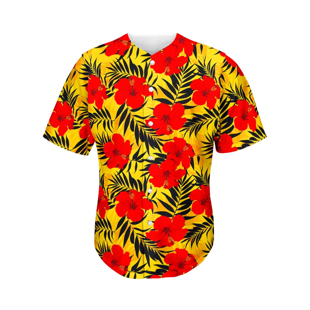 Hawaii Hibiscus Flowers Pattern Print Baseball Jersey Ha42900