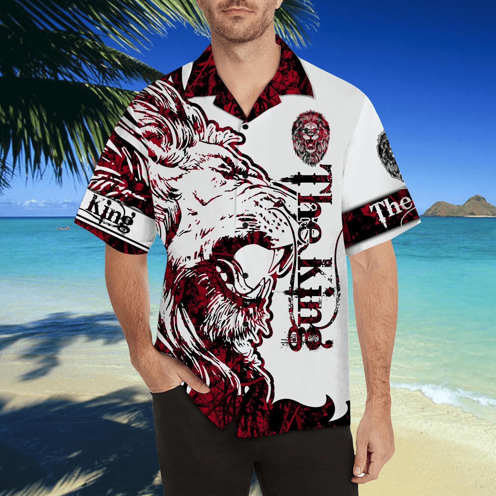 3D The King Lion Tattoo Hawaii Shirt Qdh