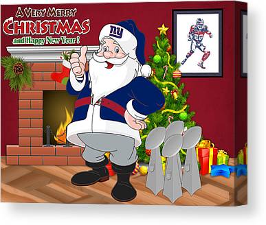 New York Giants Santa Claus 2 Joe Hamilton Canvas Print