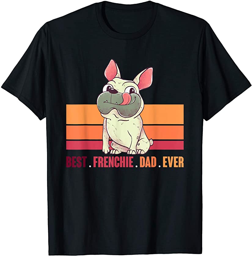 Retro Animal Frenchie Dad Fathers Day Gift French Bulldog T-Shirt