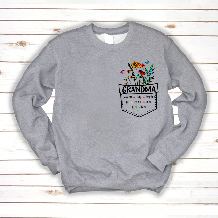 Personalized Grandma Flower Cute Sweatshirt