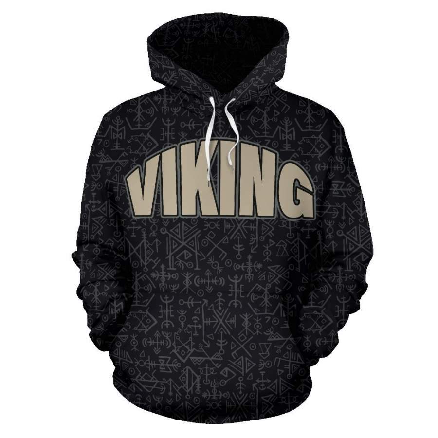 Viking Hoodie – Magical Runic Compass Vegvisir – BN09