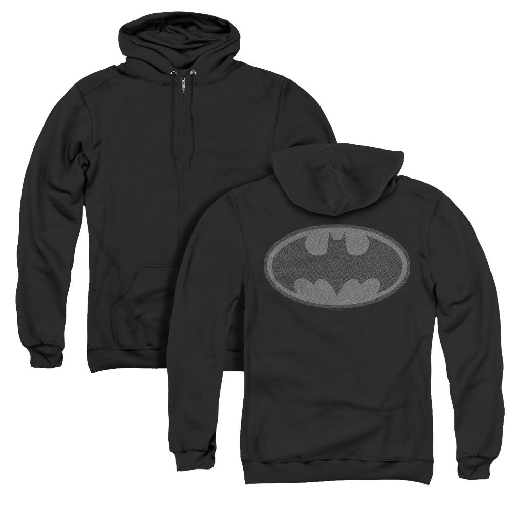 Batman Elephant Signal Back Print Zipper Mens Hoodie Black