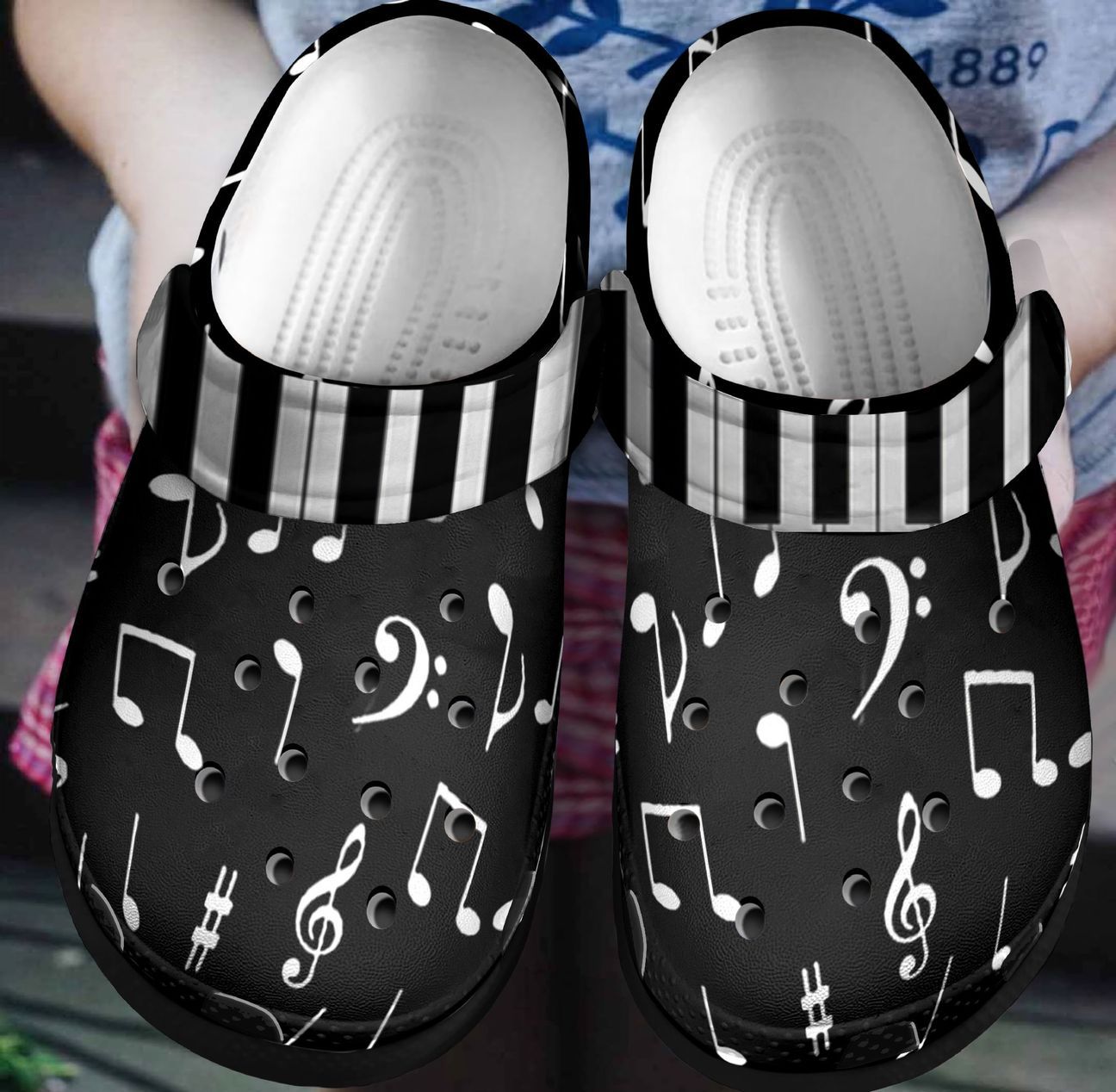 Piano Personalized Clog, Custom Name, Text, Color, Number Fashion Style For Women, Men, Kid, Print 3D