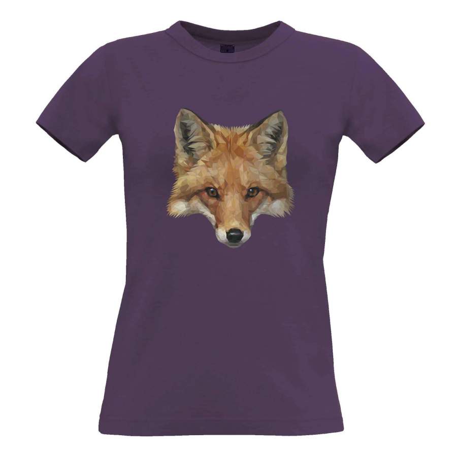 Animal Art Womens TShirt Low Poly Fox Graphic