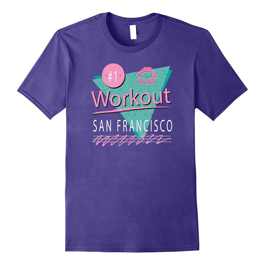 80s Style San Francisco Gym Exercise Workout Colorful Tshirt