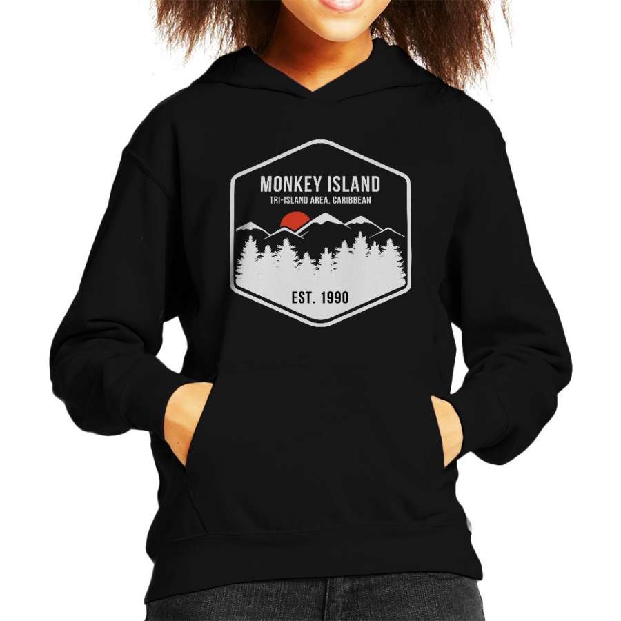 Monkey Island Tri Island Area Caribbean Kid’s Hooded Sweatshirt