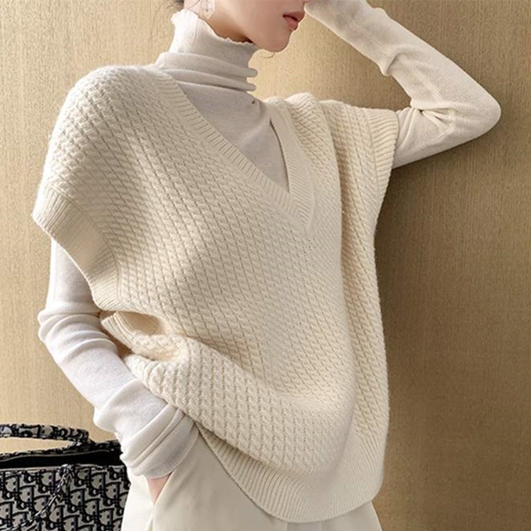 Vintage Oversize Wild Knitwear Tops New Winter Spring Women Sweaters Pullovers Sleeveless Vest Waistcoat alx