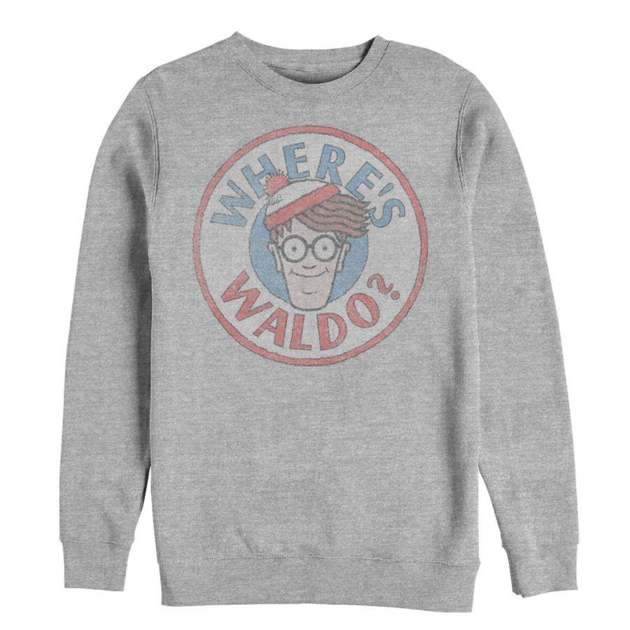 Where’s Waldo Men’s Retro Character Circle  Sweatshirt