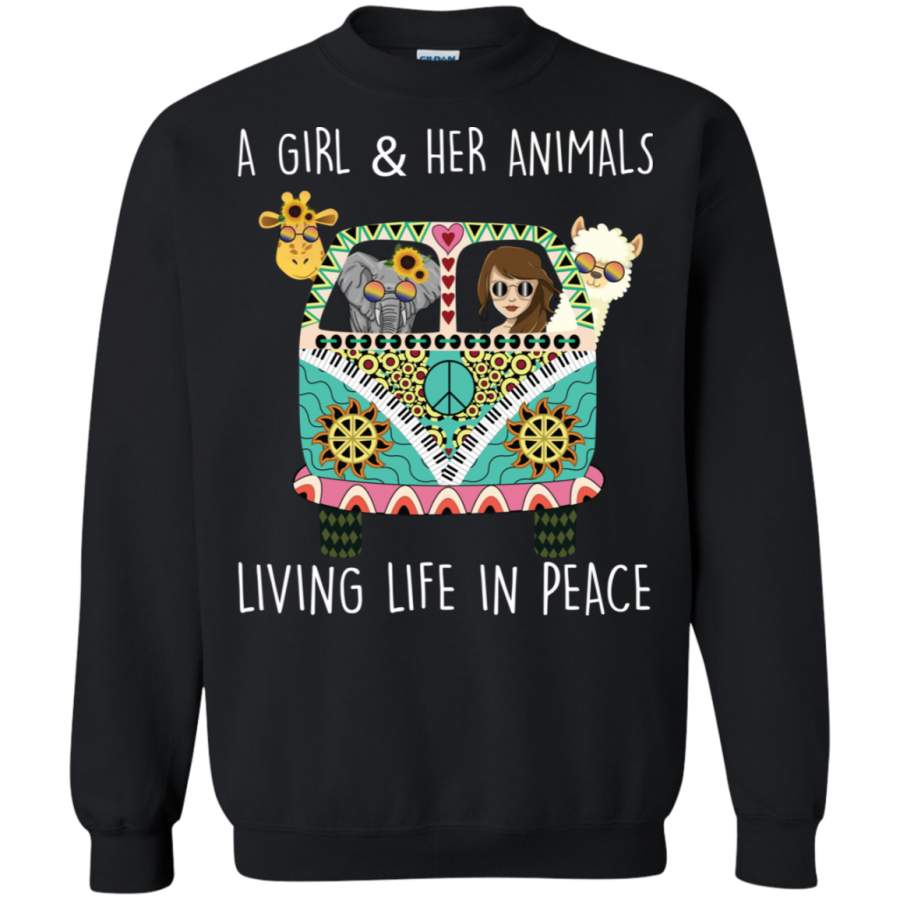 AGR A Girl and Her Animals Living in Peace Sweatshirt