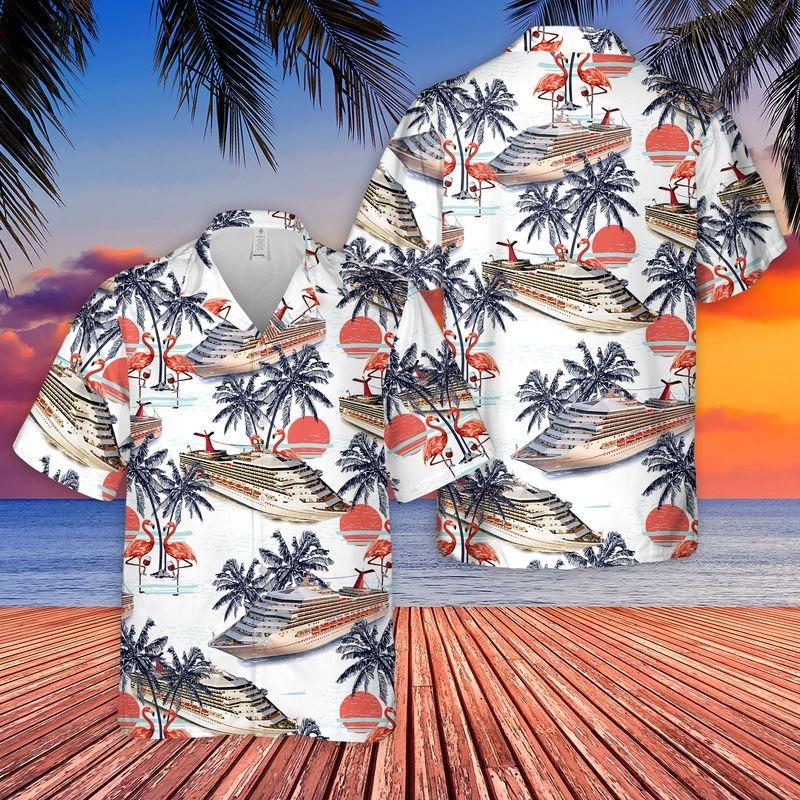 Us Cruise Ship Half Moon Cay Flamingo Wine Hawaiian Shirt | For Men & Women | Adult | Hw9492