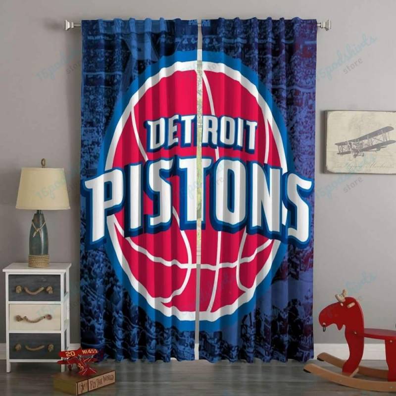 3D Printed Detroit Pistons Style Custom Living Room Curtains