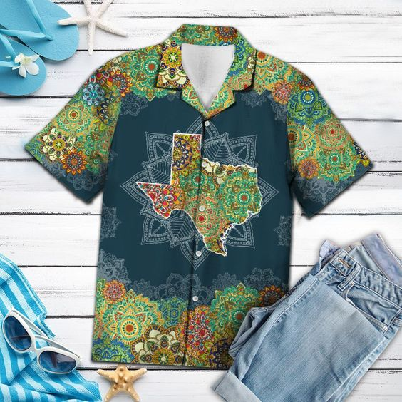 Texas Floral Mandala Hawaii Shirt Unisex Adult Ha43806