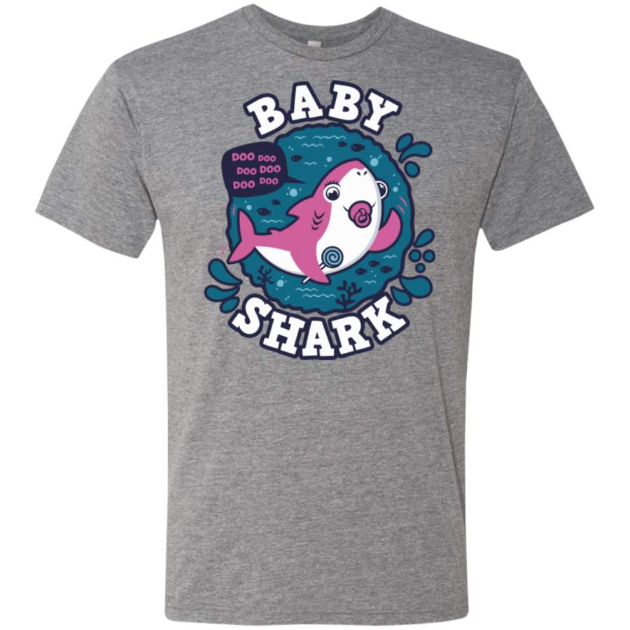 Shark Family trazo – Baby Girl chupete Men’s Triblend T-Shirt