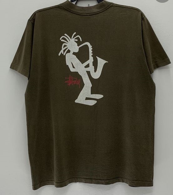 Vintage 90s Stussy Saxophone Dreadlock T shirt Outfit