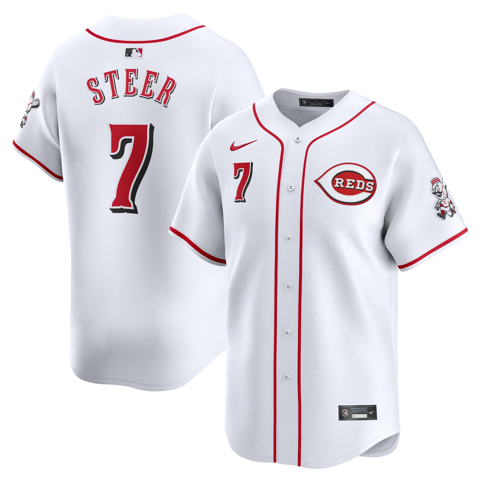 Spencer Steer Cincinnati Reds Home Limited Player Jersey – White